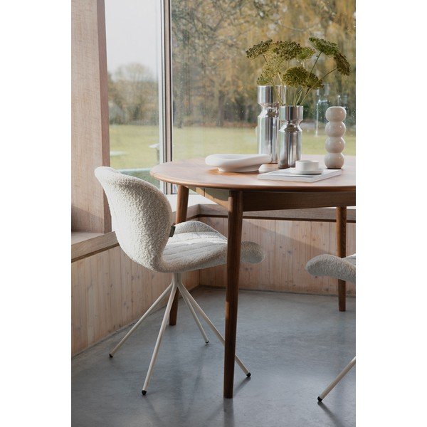 Masă de dining rotundă extensibilă cu blat cu aspect de lemn de nuc cu blat suplimentar ø 120 cm Twist – Zuiver-image-2