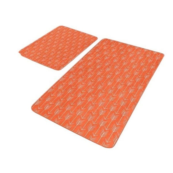 Covorașe de baie teracotă 2 buc. din catifea 60x100 cm – Mila Home