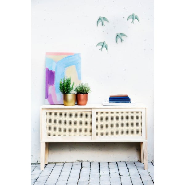 Set 2 decoraţiuni de perete handmade Velvet Atelier Golondrinas, albastru-image-1