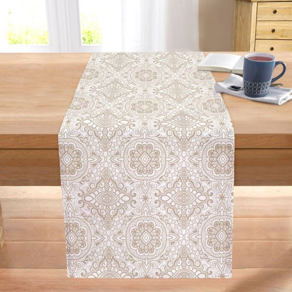 Napron de masă 40x130 cm Beige Mandala – Mila Home-image-1
