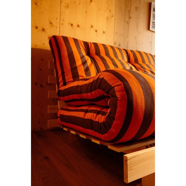 Fotoliu portocaliu/maro de tip futon/din lemn Roots – Karup-image-4