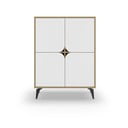 Dulap alb/în culoare naturală cu aspect de lemn de stejar 90x120 cm Nola – Marckeric