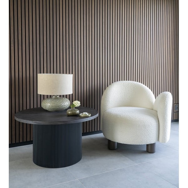 Măsuță de cafea maro închis rotundă cu aspect de lemn de plop ø 80 cm Boavista – House Nordic-image-1