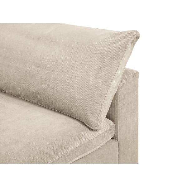 Modul reversibil de colț cu tapițerie din catifea pentru canapea Windsor & Co Sofas Galaxy, bej-image-1