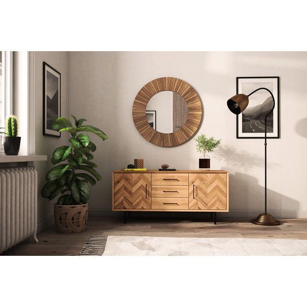 Comodă joasă din lemn de stejar 144x65 cm Abies – The Beds-image-4