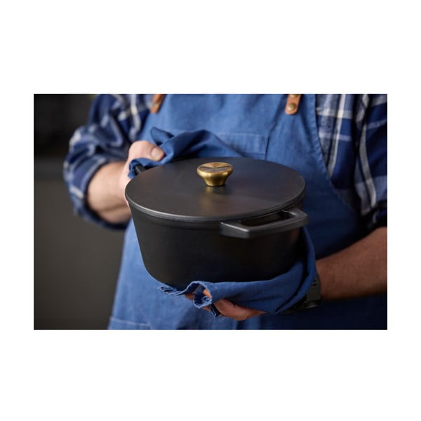 Oală cu capac din fontă 3,6 l adecvată pentru plita cu inducție – Holm-image-1