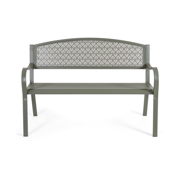 Bancă de grădină kaki din metal Lizette – Bizzotto