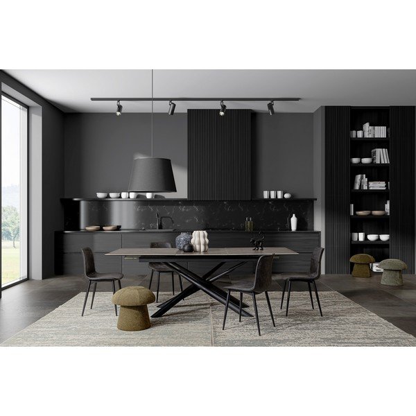 Scaun de dining negru din imitație de piele Kyra – Bizzotto-image-1