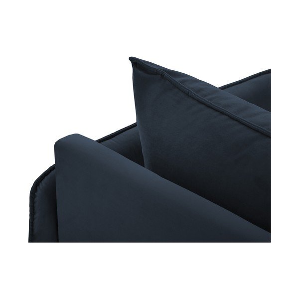 Șezlong albastru închis cu tapițerie din catifea (cu colțar pe partea dreaptă) Vienna – Cosmopolitan Design-image-1