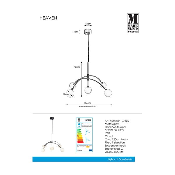 Lustră Markslöjd Heaven, 117 cm, negru-image-2