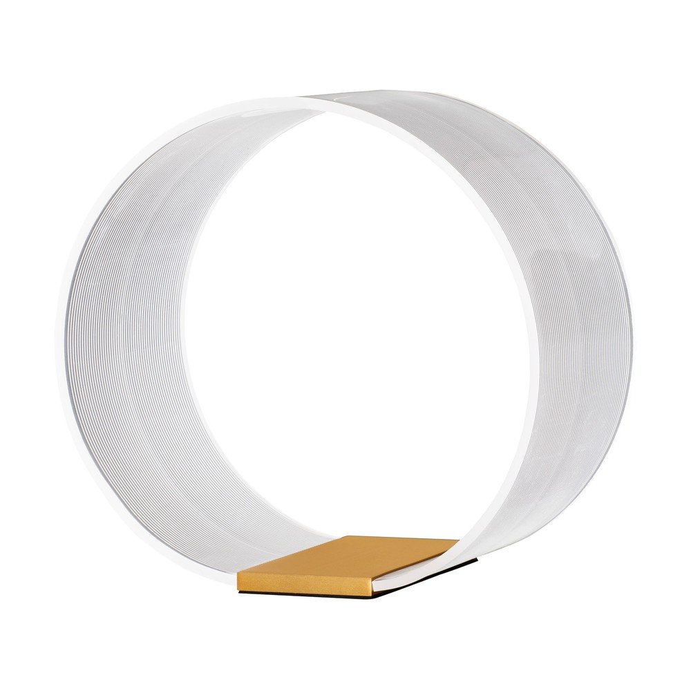 Veioza aurie LED cu intensitate reglabila din aluminiu cu abajur din sticla acrilica (inaltime 28 cm) Valentin – Nova Luce
