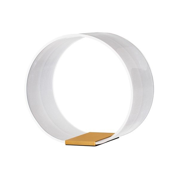 Veioză aurie LED cu intensitate reglabilă din aluminiu cu abajur din sticlă acrilică (înălțime 28 cm) Valentin – Nova Luce