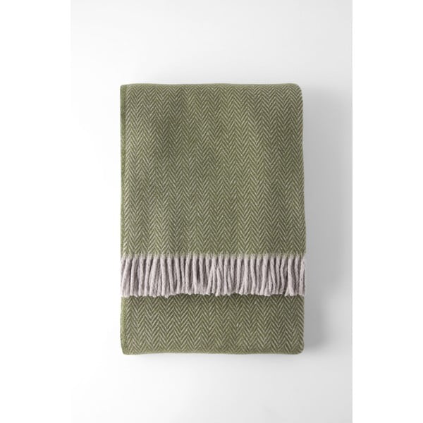 Pled din amestec de bumbac Euromant Skyline, 140 x 180 cm, verde