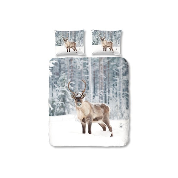 Lenjerie de pat Deer in Snow, 140 x 200 cm, închidere prin suprapunere