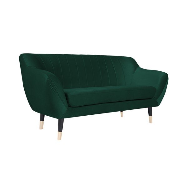 Canapea Mazzini Sofas BENITO cu picioare negre, verde, 158 cm-image-2