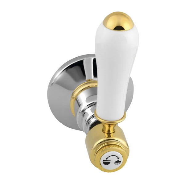 Baterie argintiu-lucioasă/aurie pentru duș încastrată (2 ieșiri) Antea – Sapho-image-1