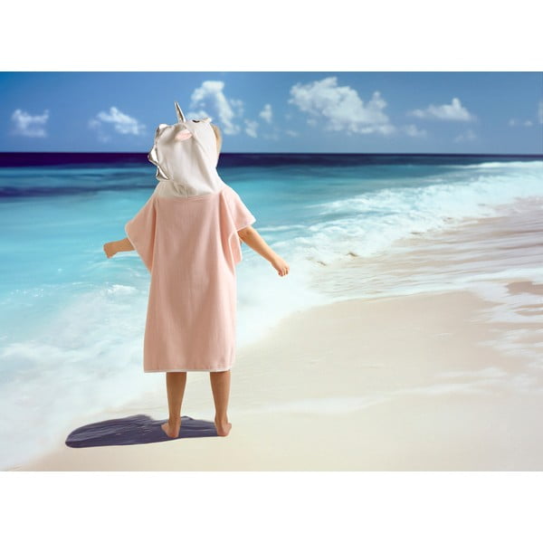 Poncho pentru copii roz din bumbac Lola – Good Morning-image-1