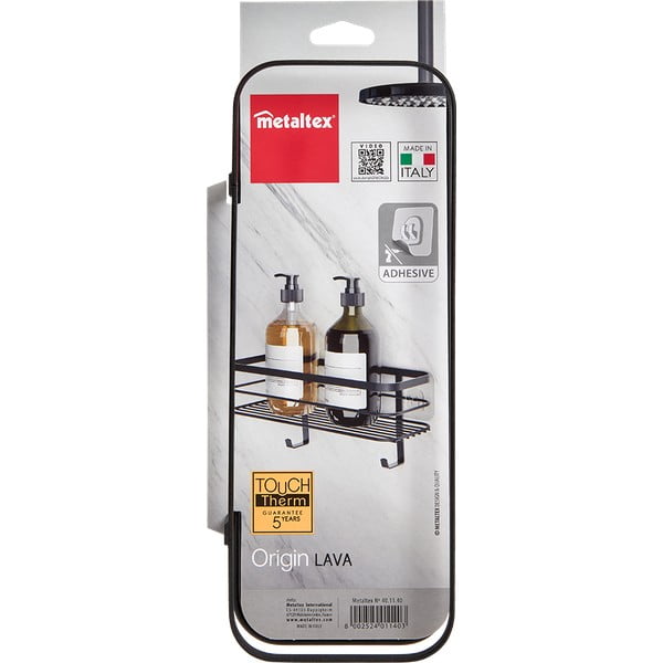 Raft de perete pentru baie Metaltex Origin, negru-image-3