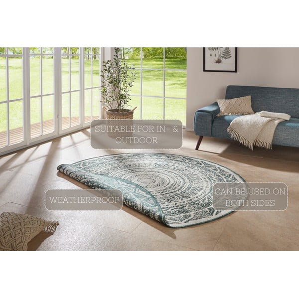 Covor adecvat pentru exterior NORTHRUGS Siruma, ø 200 cm, verde-crem-image-4