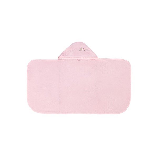 Prosop roz cu glugă din bumbac pentru copii  80x135 cm Bebemarin - Foutastic-image-1