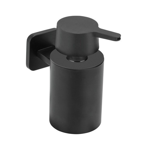 Dozator de săpun lichid negru mat autoadeziv cu Turbo-Loc din oțel inoxidabil Porto – Wenko