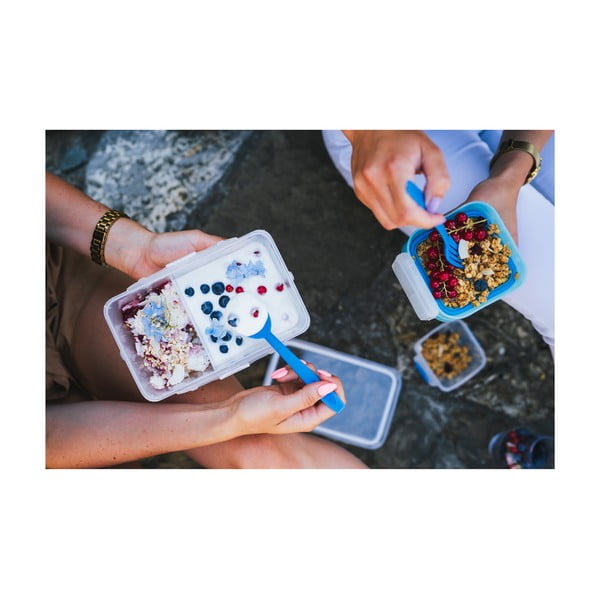 Cutie pentru prânz cu tacâmuri Vialli Design, 650ml+230m, albastru-image-4