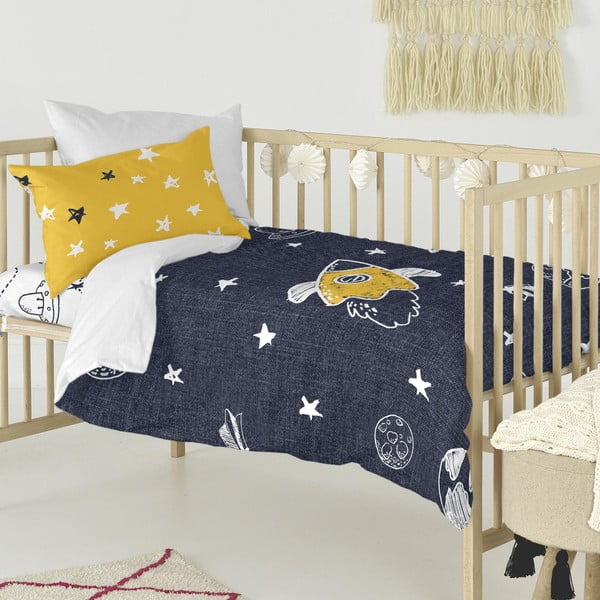 Lenjerie de pat din bumbac pentru copii, pentru pat de o persoană Mr. Fox Starspace, 115 x 145 cm-image-3