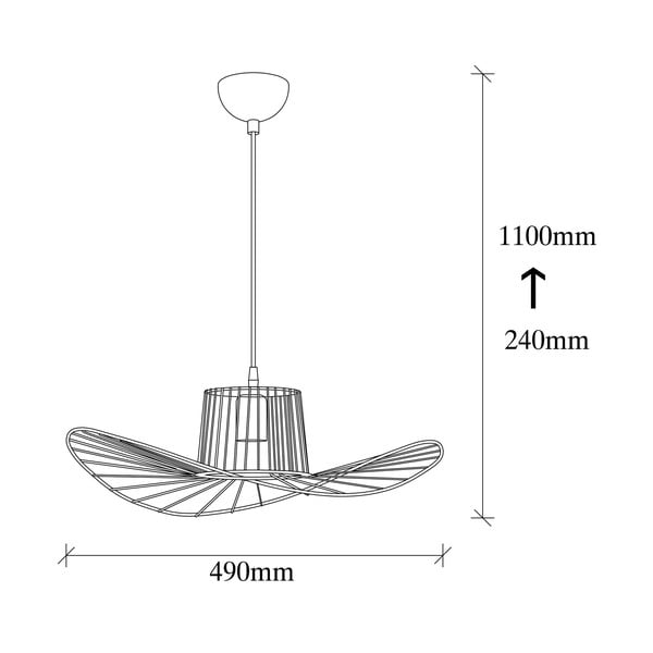 Lustră neagră cu abajur din metal ø 50 cm Tel – Opviq lights-image-3
