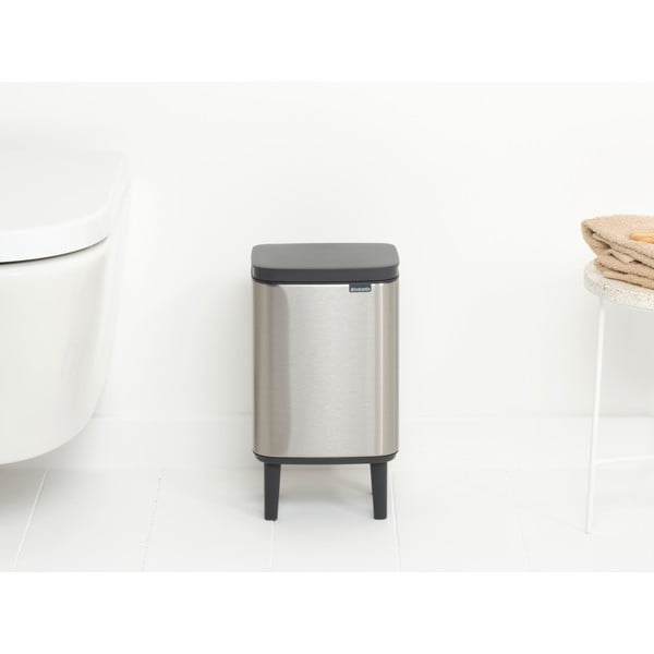 Coș de gunoi argintiu mat din oțel 4 l Bo Hi – Brabantia-image-3
