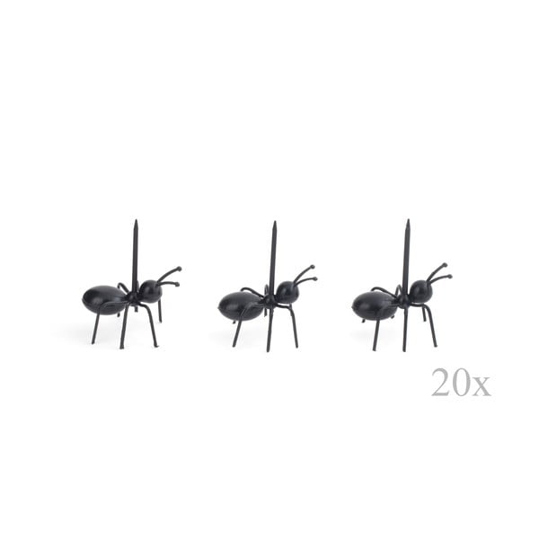 Set 20 scobitori decorative pentru aperitive Kikkerland Ants