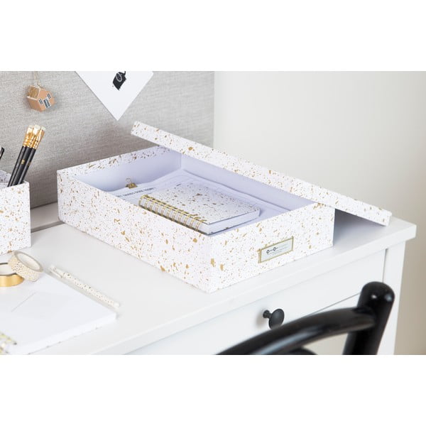 Cutie de depozitare Bigso Box of Sweden Oskar, auriu-alb-image-1