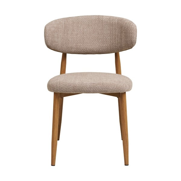 Scaun de dining bej/în culoare naturală tapițat Levanto – House Nordic-image-3
