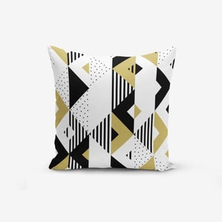 Față de pernă cu amestec din bumbac Minimalist Cushion Covers Mustard Color Geometric Sekiller, 45 x 45 cm