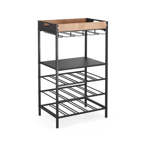 Dulap vinotecă negru din metal număr de sticle 15, 48,5x84,5x34 cm Isaac – Yes Everyday-image-2