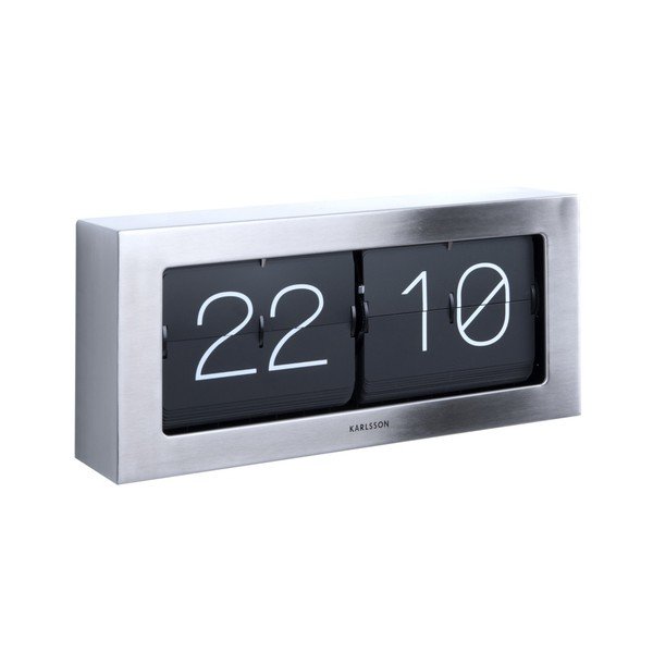 Ceas Karlsson Flip, 37 x 17,5 cm, argintiu-image-1