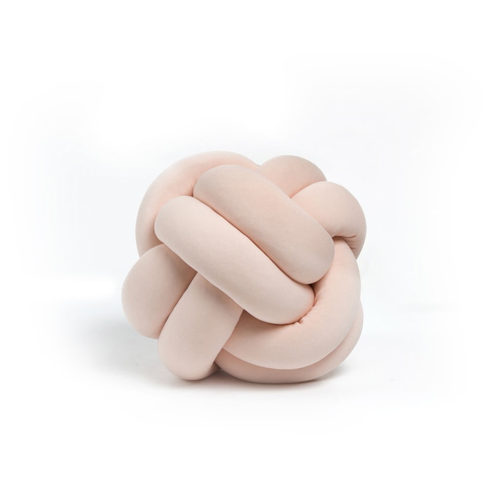 Pernă decorativă Knot, ⌀ 25 cm, roz deschis