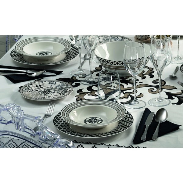 Set veselă din porțelan 18 farfurii Brandani Alhambra-image-1