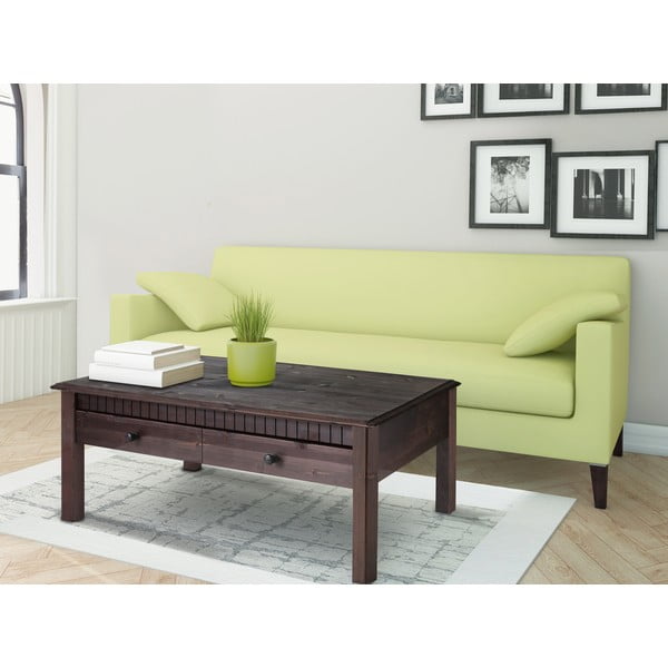 Măsuță cu 2 setare, din lemn masiv de pin Støraa Linda, maro închis-image-1