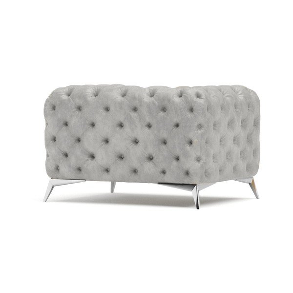 Fotoliu gri deschis cu tapițerie din catifea Chelsea – Ropez-image-2