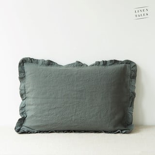 Față de pernă verde închis din in 50x60 cm - Linen Tales
