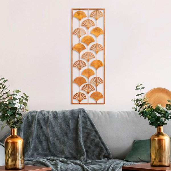 Decorațiune de perete din metal 32x90 cm Gingko – Wallity-image-1