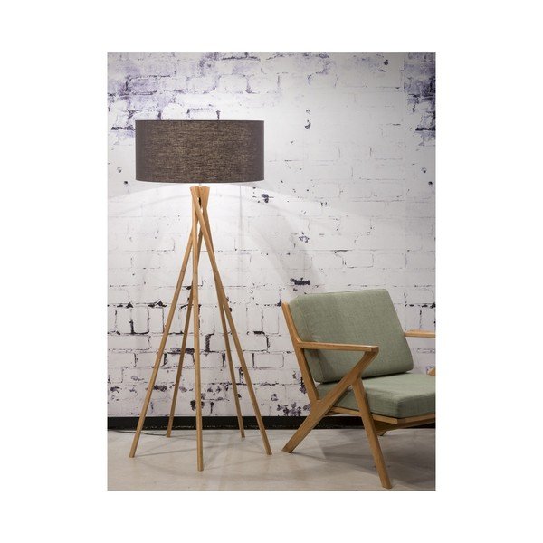 Lampadar din bambus Good&Mojo Kilimanjaro, abajur gri închis-image-3