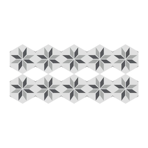 Set 10 autocolante de podea Ambiance Hexagons Perina, 40 x 90 cm