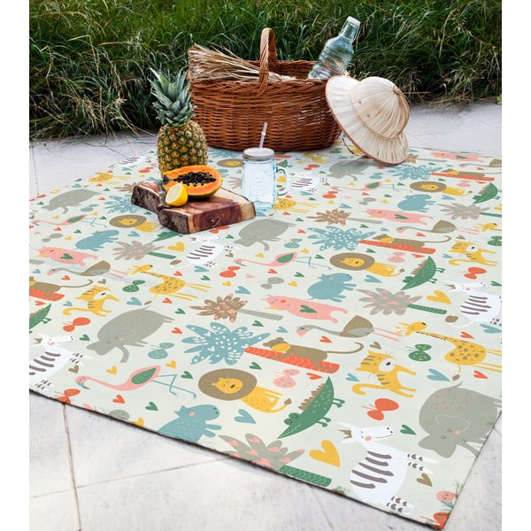 Pătură pentru picnic 140x170 cm Wild Animals – Little Nice Things-image-1