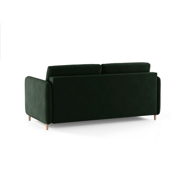 Canapea verde-închis pentru dormitul zilnic cu tapițerie din catifea 184 cm – Micadoni -image-3