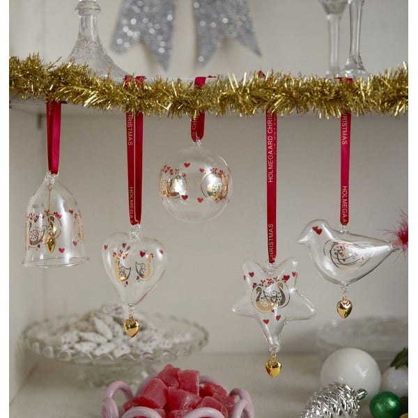 Ornament de Crăciun suflat manual din sticlă 8 cm Ann-Sofi Romme Annual Christmas Heart 2025 – Holmegaard-image-1