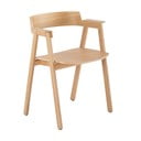 Scaun de dining în culoare naturală cu cotiere din lemn de stejar Flip – Gazzda