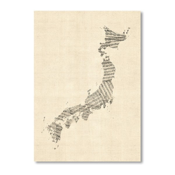Poster Japonia Americanflat Music, 60 x 42 cm, gri