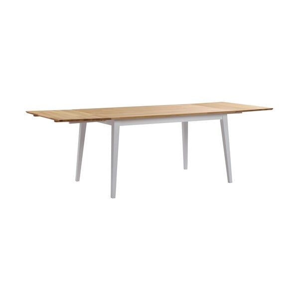 Masă de dining din lemn de stejar cu picioare albe Rowico Mimi, 140 x 90 cm-image-1