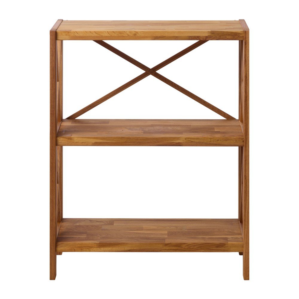 Etajeră în culoare naturală din lemn de stejar 70x87 cm X-Shelf – Unique Furniture